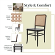 NPD Furniture Sonora Rattan Dining Side Chair Wood Seat (Set of 2)