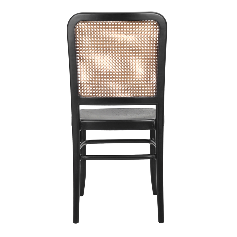 NPD Furniture Sonora Rattan Dining Side Chair Wood Seat (Set of 2)