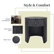 NPD Furniture Watkins Round Side/End Table in Brushstroke Black