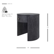 NPD Furniture Watkins Round Side/End Table in Brushstroke Black