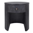 NPD Furniture Watkins Round Side/End Table in Brushstroke Black