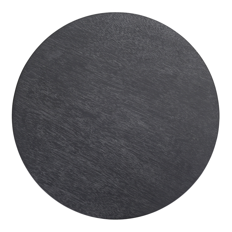 NPD Furniture Watkins Round Side/End Table in Brushstroke Black