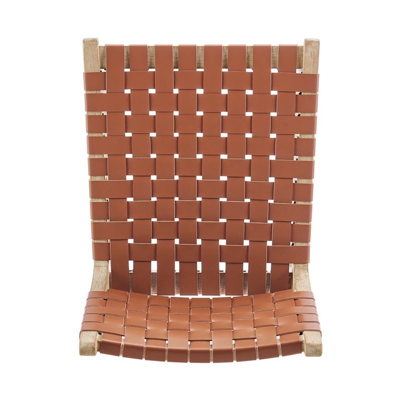 NPD Furniture Marco Faux Leather Counter Stool Drift Wood Frame in Brown