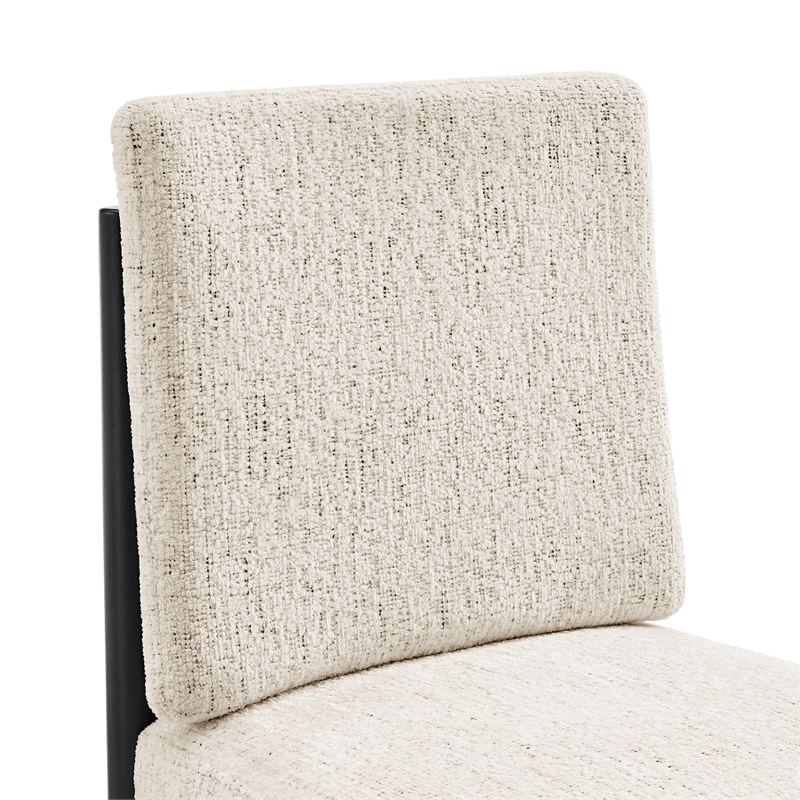 NPD Furniture Melvin KD Chenille Dining Side Chair Black Frame (Set of 2)