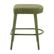 NPD Furniture Rylee KD Chenille Backless Counter Stool in Green (Set of 2)