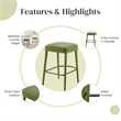 NPD Furniture Rylee KD Chenille Backless Counter Stool in Green (Set of 2)