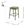 NPD Furniture Rylee KD Chenille Backless Counter Stool in Green (Set of 2)