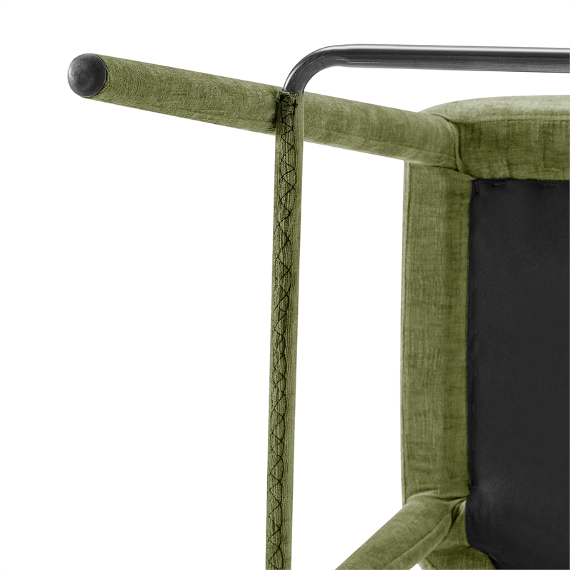 NPD Furniture Rylee KD Chenille Backless Counter Stool in Green (Set of 2)