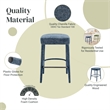 NPD Furniture Rylee KD Chenille Backless Counter Stool in Blue (Set of 2)