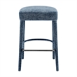 NPD Furniture Rylee KD Chenille Backless Counter Stool in Blue (Set of 2)