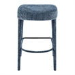 NPD Furniture Rylee KD Chenille Backless Counter Stool in Blue (Set of 2)