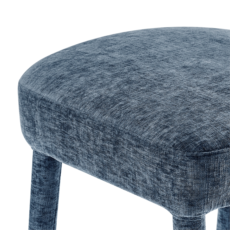 NPD Furniture Rylee KD Chenille Backless Counter Stool in Blue (Set of 2)
