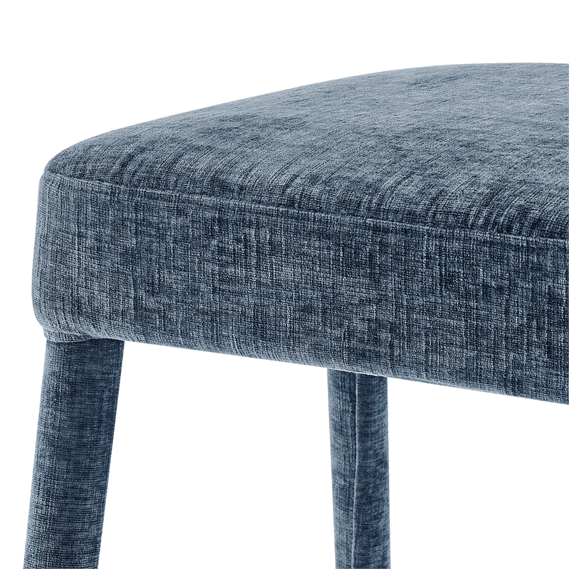 NPD Furniture Rylee KD Chenille Backless Counter Stool in Blue (Set of 2)