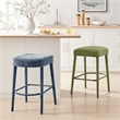 NPD Furniture Rylee KD Chenille Backless Counter Stool in Blue (Set of 2)