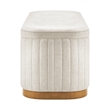 NPD Furniture Clinton Chenille Storage Bench in Seneca Beige
