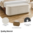 NPD Furniture Clinton Chenille Storage Bench in Seneca Beige