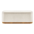 NPD Furniture Clinton Chenille Storage Bench in Seneca Beige