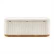NPD Furniture Clinton Chenille Storage Bench in Seneca Beige