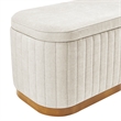 NPD Furniture Clinton Chenille Storage Bench in Seneca Beige