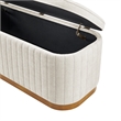 NPD Furniture Clinton Chenille Storage Bench in Seneca Beige