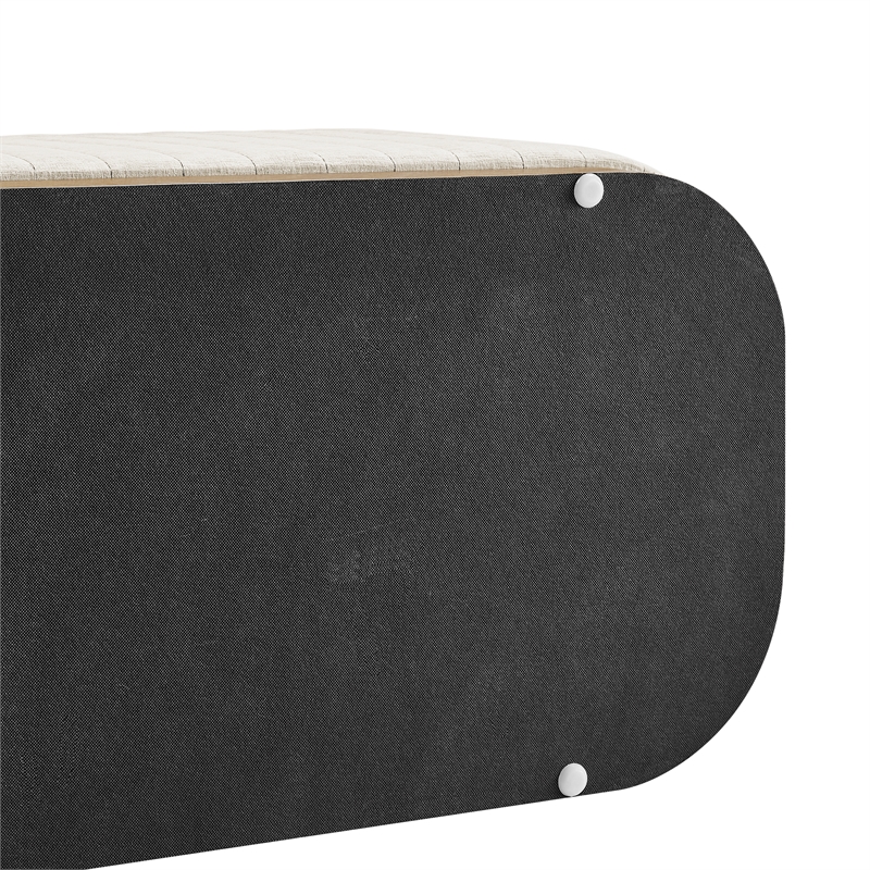 NPD Furniture Clinton Chenille Storage Bench in Seneca Beige