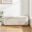 NPD Furniture Clinton Chenille Storage Bench in Seneca Beige