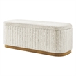 NPD Furniture Clinton Chenille Storage Bench in Seneca Beige