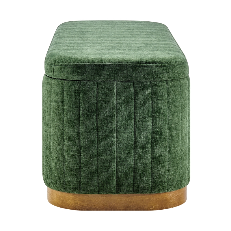 NPD Furniture Clinton Chenille Storage Bench in Seneca Green