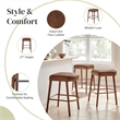 NPD Furniture Rylee KD Faux Leather Backless Counter Stool (Set of 2)