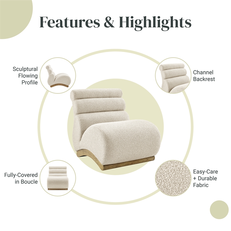 NPD Furniture Lucius Boucle Accent Chair in Milford Beige