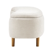 NPD Furniture Leony Chenille Storage Bench in Seneca Beige