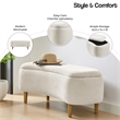 NPD Furniture Leony Chenille Storage Bench in Seneca Beige