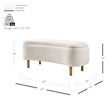 NPD Furniture Leony Chenille Storage Bench in Seneca Beige