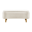 NPD Furniture Leony Chenille Storage Bench in Seneca Beige