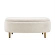 NPD Furniture Leony Chenille Storage Bench in Seneca Beige