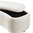 NPD Furniture Leony Chenille Storage Bench in Seneca Beige
