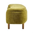NPD Furniture Leony Chenille Storage Bench in Seneca Olive