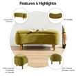 NPD Furniture Leony Chenille Storage Bench in Seneca Olive