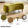 NPD Furniture Leony Chenille Storage Bench in Seneca Olive