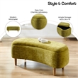 NPD Furniture Leony Chenille Storage Bench in Seneca Olive