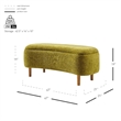 NPD Furniture Leony Chenille Storage Bench in Seneca Olive