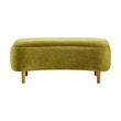 NPD Furniture Leony Chenille Storage Bench in Seneca Olive