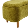 NPD Furniture Leony Chenille Storage Bench in Seneca Olive