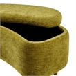 NPD Furniture Leony Chenille Storage Bench in Seneca Olive