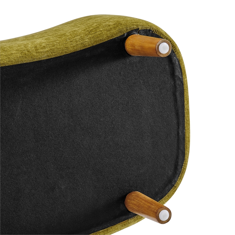 NPD Furniture Leony Chenille Storage Bench in Seneca Olive