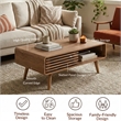 NPD Furniture Wilson Slat Coffee Table in Terra Oak