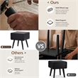 NPD Furniture Wilson Slat Side/End Table in Black