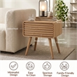 NPD Furniture Wilson Slat Side/End Table in Terra Oak