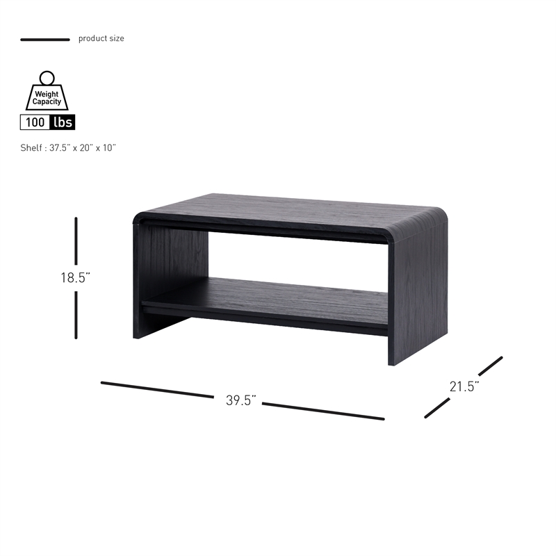 NPD Furniture Delmare Coffee Table in Black