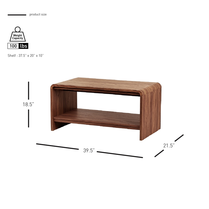 NPD Furniture Delmare Coffee Table in Walnut
